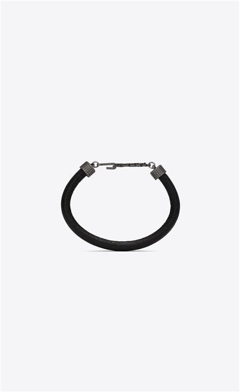 ysl bracelet opyum|OPYUM bracelet in crinkled leather and metal .